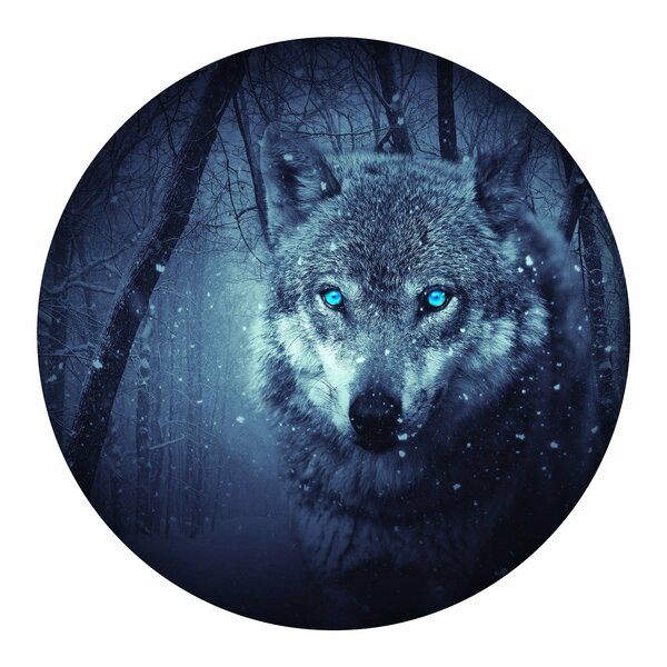 Next Innovations Bright Eyes Wolf Round Wall Art 101409002-BRIGHTEYES